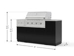 NewAge Outdoor Kitchens Outdoor Grill Island Aluminum 6-Piece Cabinet Set with 1-Door, Grill Cabinet, Performance Grill, Side Burner and Countertop 