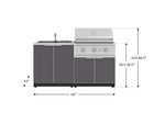 NewAge Outdoor Kitchens Aluminum 3-Piece Cabinet Set with Sink, Grill Cabinet and Performance Grill-67277-Garage Giant 