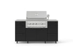 NewAge Outdoor Kitchens Outdoor Grill Island Stainless-Steel 6-Piece Cabinet Set with Casters 3 Drawers, Grill Cabinet, Platinum Grill, Countertops 