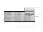 NewAge Outdoor Kitchens Stainless-Steel 5-Piece Cabinet Set with with 3-Drawer, Bar, Grill Cabinet, Platinum Grill and Countertop-71174-Garage Giant 