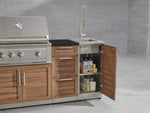 NewAge Outdoor Kitchens Outdoor Grill Island Stainless-Steel Louvered 5-Piece Cabinet Set with Sink, 3 Drawer, Grill Cabinet, Platinum Grill and Stainless Steel Countertop - (Natural Gas) 