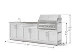 NewAge Outdoor Kitchens Stainless-Steel 5-Piece Cabinet Set with Bar, Sink, Grill Cabinet, Platinum Grill, and Countertop-73442-Garage Giant 