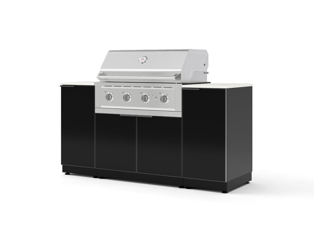 NewAge Outdoor Kitchens Outdoor Grill Island Aluminum 6-Piece Cabinet Set with 1 Door, Grill Cabinet, Performance Grill and Countertops - (Liquid Propane) | Garage Giant