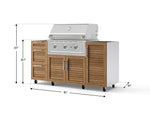 NewAge Outdoor Kitchens Outdoor Grill Island Stainless-Steel Louvered Doors 5-Piece Cabinet Set with Casters 1 Door, 3 Drawer, Grill Cabinet and Performance Grill - (Liquid Propane) 