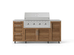 NewAge Outdoor Kitchens Outdoor Grill Island Stainless-Steel Louvered Doors 6-Piece Cabinet Set with Casters 1 Door, 3 Drawer, Grill Cabinet, Performance Grill, Countertops-74922-Garage Giant 