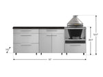 NewAge Outdoor Kitchens Stainless Steel 5-Piece Cabinet Set With Casters and 3 Drawer, Bar, Kamado, Kamado Cabinet, Countertop-72691-Garage Giant 