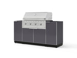 NewAge Outdoor Kitchens Outdoor Grill Island Aluminum 6-Piece Cabinet Set with 1 Door, Grill Cabinet, Performance Grill and Countertops - (Liquid Propane) | Garage Giant 