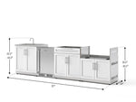NewAge Outdoor Kitchens Stainless Steel 4-Piece Cabinet Set with Sink, Bar, Grill Cabinet and Stainless Steel Door Fridge-71500-Garage Giant 