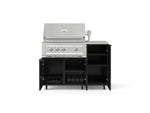 NewAge Outdoor Kitchens Outdoor Grill Island Aluminum 4-Piece Cabinet Set with Casters and 1 Door, Grill Cabinet, Platinum Grill, Countertop 