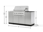 NewAge Outdoor Kitchens Outdoor Grill Island Stainless-Steel 5-Piece Cabinet Set with Sink, 1 Door, Grill Cabinet, Platinum Grill and Stainless Steel Countertop - (Liquid Propane) 