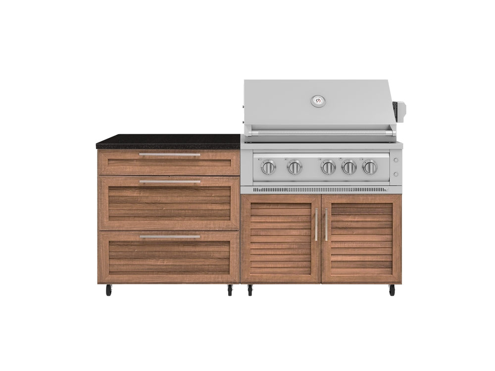 NewAge Outdoor Kitchens Stainless Steel 4-Piece Cabinet set with Casters and 3 Drawer, Grill Cabinet, Platinum Grill, Countertop-72157-Garage Giant