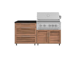 NewAge Outdoor Kitchens Stainless Steel 4-Piece Cabinet set with Casters and 3 Drawer, Grill Cabinet, Platinum Grill, Countertop-72157-Garage Giant 