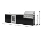 NewAge Outdoor Kitchens Aluminum 6-Piece Cabinet Set with Sink, Bar, Grill Cabinet, Platinum Grill, Countertop and Glass Door Fridge-71498-Garage Giant 