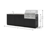 NewAge Outdoor Kitchens Stainless-Steel 5-Piece Cabinet Set with Bar, Sink, Grill Cabinet, Performance Grill, and Countertop-73420-Garage Giant 