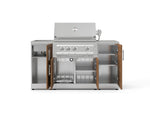 NewAge Outdoor Kitchens Outdoor Grill Island Stainless-Steel 5-Piece Cabinet Set with Sink, 1 Door, Grill Cabinet, Platinum Grill and Stainless Steel Countertop 