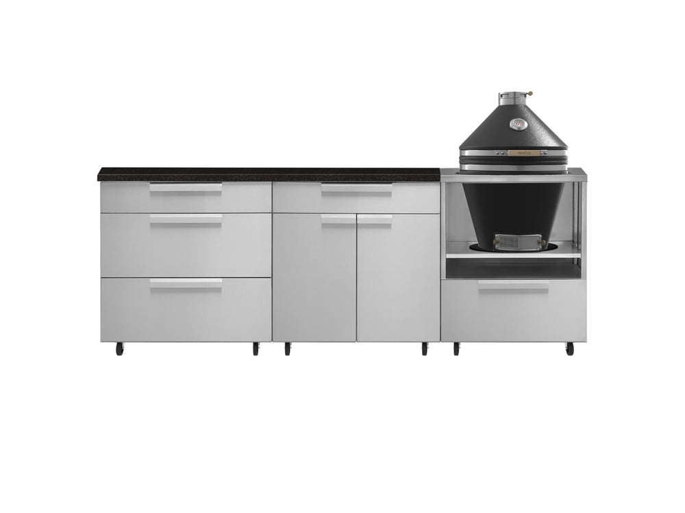NewAge Outdoor Kitchens Stainless Steel 5-Piece Cabinet Set With Casters and 3 Drawer, Bar, Kamado, Kamado Cabinet, Countertop-72685-Garage Giant