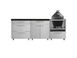 NewAge Outdoor Kitchens Stainless Steel 5-Piece Cabinet Set With Casters and 3 Drawer, Bar, Kamado, Kamado Cabinet, Countertop-72685-Garage Giant 