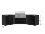 NewAge Outdoor Kitchens Aluminum 7-Piece Cabinet Set with 2 Door, Bar, Corner, Grill Cabinet, Performance Grill, and Countertops-67666-Garage Giant 