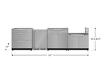 NewAge Outdoor Kitchens Stainless Steel 4-Piece Cabinet Set with 3-Drawer, Bar, Grill Cabinet and Fridge-66564-Garage Giant 