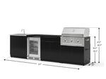 NewAge Outdoor Kitchens Aluminum 6-Piece Cabinet Set with Sink, Bar, Grill Cabinet, Performance Grill, Countertop and Glass Door Fridge-73722-Garage Giant 