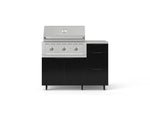 NewAge Outdoor Kitchens Outdoor Grill Island Aluminum 4-Piece Cabinet Set with Casters and 3-Drawer, Grill Cabinet, Performance Grill, Countertop 