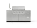 NewAge Outdoor Kitchens Outdoor Grill Island Stainless-Steel 5-Piece Cabinet Set with Sink, 3 Drawer, Grill Cabinet, Performance Grill and Stainless Steel Countertop-75564-Garage Giant 
