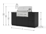 NewAge Outdoor Kitchens Outdoor Grill Island Stainless-Steel 5-Piece Cabinet Set with Sink, 3 Drawer, Grill Cabinet, Platinum Grill and Stainless Steel Countertop - (Natural Gas) 
