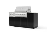 NewAge Outdoor Kitchens Outdoor Grill Island Aluminum 6-Piece Cabinet Set with 1-Door, Grill Cabinet, Platinum Grill, Dual Side Burner and Dekton in Aeris Countertop - (Natural Gas) | Garage Giant 
