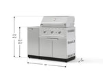 NewAge Outdoor Kitchens Outdoor Grill Island Stainless-Steel 3-Piece Cabinet Set with Sink, Grill Cabinet and Performance Grill-73956-Garage Giant 
