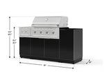 NewAge Outdoor Kitchens Outdoor Grill Island Aluminum 6-Piece Cabinet Set with 1-Door, Grill Cabinet, Performance Grill, Side Burner and Countertop - (Liquid Propane) 