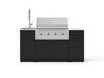 NewAge Outdoor Kitchens Outdoor Grill Island Stainless-Steel 5-Piece Cabinet Set with Sink, 3 Drawer, Grill Cabinet, Performance Grill and Stainless Steel Countertop - (Natural Gas) 