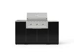 NewAge Outdoor Kitchens Outdoor Grill Island Aluminum 5-Piece Cabinet Set with Sink, 1 Door, Grill Cabinet, Performance Grill and Stainless Steel Countertop - (Natural Gas) 