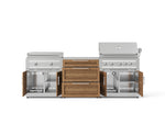NewAge Outdoor Kitchens Stainless Steel Louvered Doors 6-Piece Cabinet Set with 3 Drawer, Grill Cabinet, Platinum Griddle, Grill and Countertop-75174-Garage Giant 