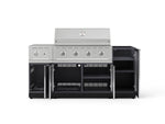 NewAge Outdoor Kitchens Outdoor Grill Island Aluminum 6-Piece Cabinet Set with 1-Door, Grill Cabinet, Performance Grill, Side Burner and Countertop - (Liquid Propane) 