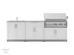 NewAge Outdoor Kitchens Stainless Steel 3-Piece Cabinet Set with Sink, Bar and Grill Cabinet-67495-Garage Giant 