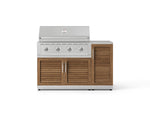 NewAge Outdoor Kitchens Outdoor Grill Island Stainless-Steel Louvered Doors 4-Piece Cabinet Set with 1 Door, Grill Cabinet, Performance Grill and Countertop-73898-Garage Giant 
