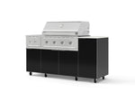 NewAge Outdoor Kitchens Outdoor Grill Island Aluminum 6-Piece Cabinet Set with Casters and 1-Door, Grill Cabinet, Performance Grill, Side Burner and Dekton in Aeris Countertop - (Liquid Propane) | Garage Giant 