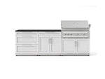 NewAge Outdoor Kitchens Stainless-Steel 5-Piece Cabinet Set with with 3-Drawer, Bar, Grill Cabinet, Platinum Grill and Countertop-73335-Garage Giant 