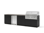 NewAge Outdoor Kitchens Stainless Steel 7-Piece Cabinet Set with 3-Drawer, Bar, Grill Cabinet, Performance Grill, Countertops, and Stainless Steel Door Fridge-73664-Garage Giant 