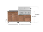 NewAge Outdoor Kitchens Stainless-Steel 4-Piece Cabinet Set with Bar, Grill Cabinet, Platinum Grill, and Countertop-71750-Garage Giant 