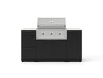 NewAge Outdoor Kitchens Outdoor Grill Island Stainless-Steel 6-Piece Cabinet Set with 1 Door, 3 Drawer, Grill Cabinet, Performance Grill and Dekton in Aeris Countertops - (Liquid Propane) 