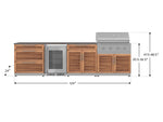 NewAge Outdoor Kitchens Stainless Steel 7-Piece Cabinet Set with 3-Drawer, Bar, Grill Cabinet, Performance Grill, Countertop, and Fridge-71959-Garage Giant 