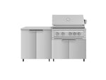 NewAge Outdoor Kitchens Stainless Steel 4-Piece Cabinet Set with Caster and 2 Door, Grill Cabinet, Platinum Grill, Countertop-72532-Garage Giant 