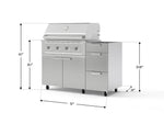 NewAge Outdoor Kitchens Outdoor Grill Island Stainless-Steel 3-Piece Cabinet Set with Casters and 3-Drawer, Grill Cabinet and Performance Grill - (Liquid Propane) 