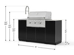 NewAge Outdoor Kitchens Outdoor Grill Island Aluminum 5-Piece Cabinet Set with Sink, 1 Door, Grill Cabinet, Performance Grill and Stainless Steel Countertop - (Liquid Propane) 