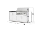 NewAge Outdoor Kitchens Stainless-Steel 4-Piece Cabinet Set with Base, Grill Cabinet, Platinum Grill, and Countertop-73479-Garage Giant 
