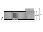 NewAge Outdoor Kitchens Stainless Steel 7-Piece Cabinet Set with 3-Drawer, Bar, Grill Cabinet, Performance Grill, Countertop, and Fridge-71863-Garage Giant 