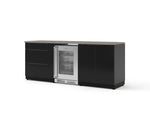 NewAge Outdoor Kitchens Aluminum 5-Piece Cabinet Set with 3-Drawer, 2-Door Cabinet, Countertops and Glass Door Fridge-73861-Garage Giant 