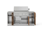 NewAge Outdoor Kitchens Outdoor Grill Island Stainless-Steel 5-Piece Cabinet Set with Sink, 1 Door, Grill Cabinet, Platinum Grill and Stainless Steel Countertop-74673-Garage Giant 