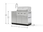 NewAge Outdoor Kitchens Outdoor Grill Island Stainless-Steel 3-Piece Cabinet Set with Sink, Grill Cabinet and Performance Grill-75345-Garage Giant 